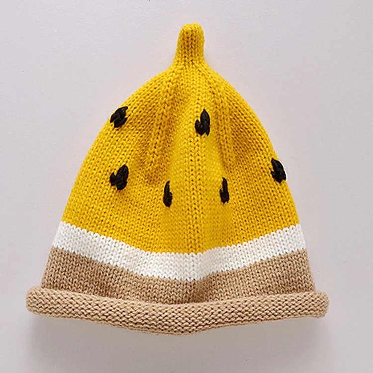 Baby hand knitted fruit hat children watermelon hat autumn winter lovely wool hat warm cover cap