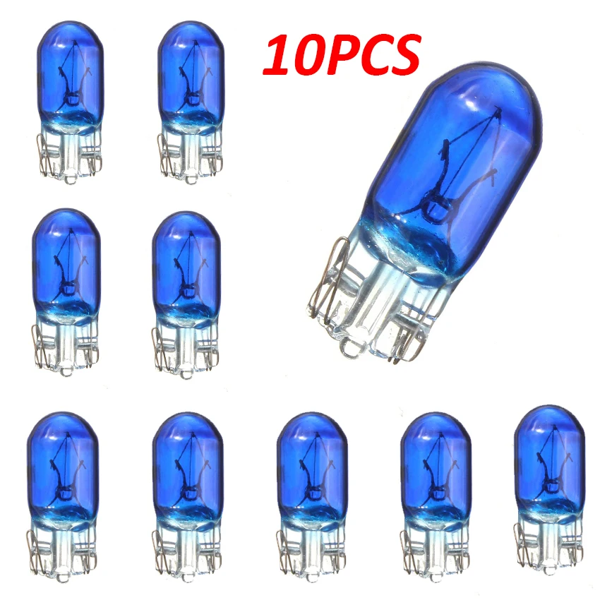 

10pcs Car T10 Halogen w5w 194 168 Wedges 12V 5W Xexon Signal Lamp 6000K White Instrument Light Reading Light Clearance Lamp