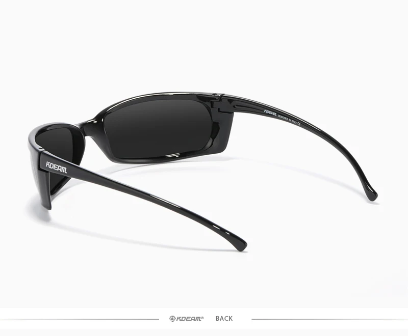 KDEAM Outdoor Sport Brille Polarisierte Sonnenbrille Männer Einzigartig Shaped Gläser Mit Harten Box Minimal Design 2021 – Detail 9