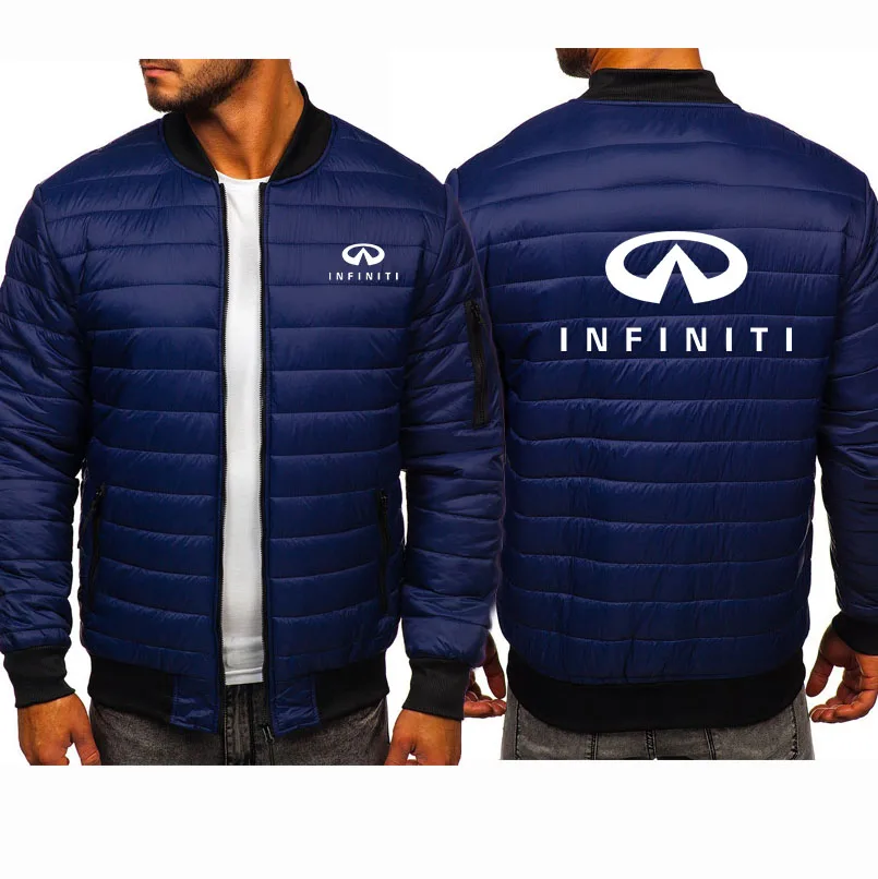 Fashion Winter fleece padded warm jacket Men\'s jacket Infiniti car cotton Wool Hoody high quality Cotton Men\'s pullover Zipper J