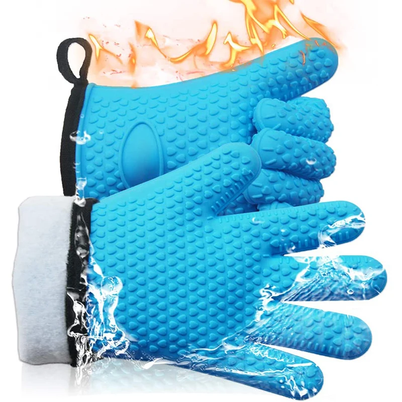 1/2Pcs Isolierte Ofen Handschuhe Silikon Wärme-Proof Handschuhe Ofen Handschuhe Mikrowelle Backen Handschuhe Küche BBQ Ofen topf Halter Mitt