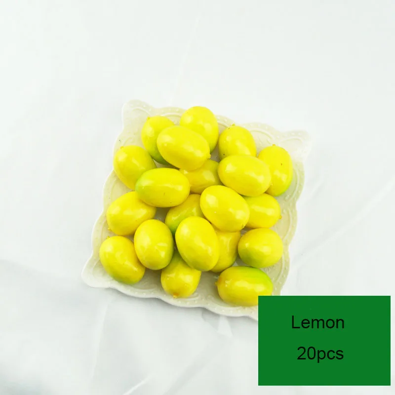 20 Buah/Lot Dekorasi Buatan Tangan DIY Alat Peraga Foto Pesta Liburan Perabotan Rumah Model Buah Mini Simulasi Stroberi Apple
