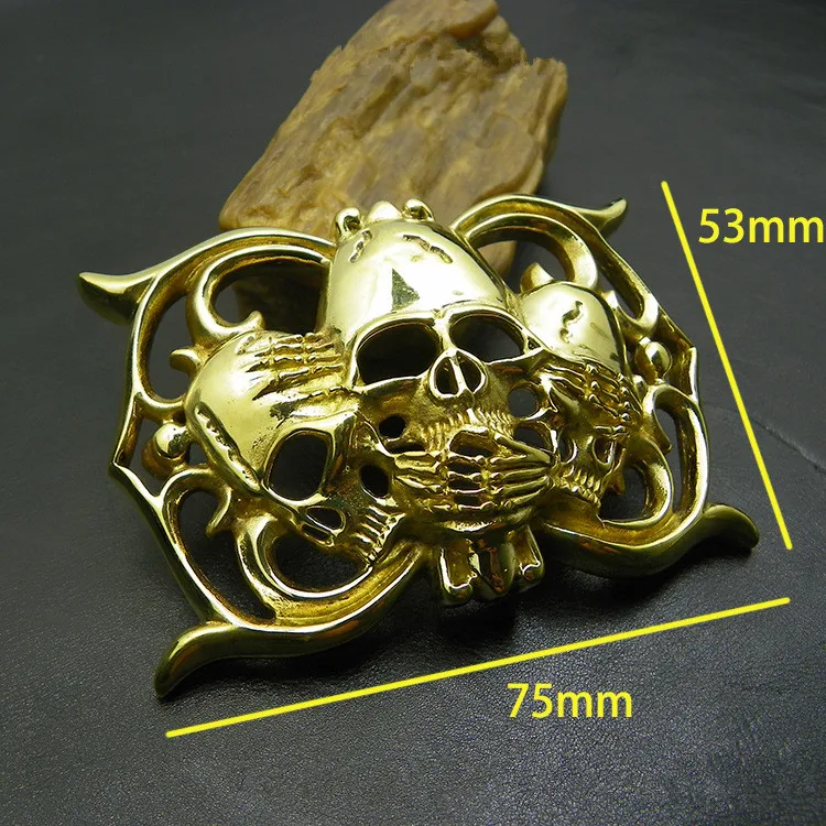 Brass Skull Skeleton Belt Buckle for Men Belts DIY Accessories Western Cowboy Cowgirl Fashion Belt Buckle Punk Rock Style