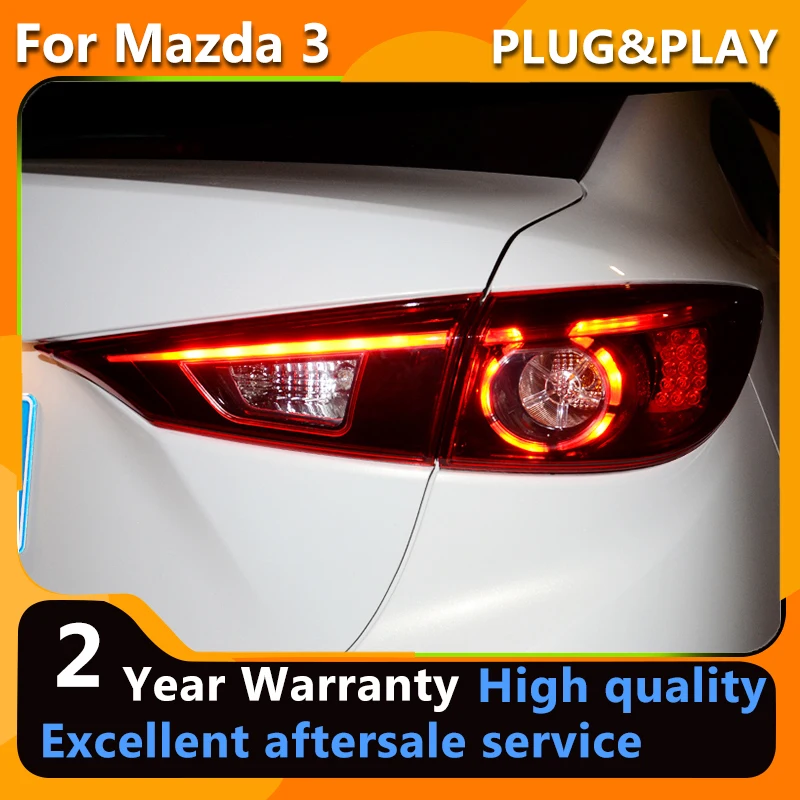 

Full LED Tailligs For Mazda 3 Taillight 2014-2018 Mazda3 Axela LED DRL Tail Lamp Signal Brake Reverse Auto Accessories