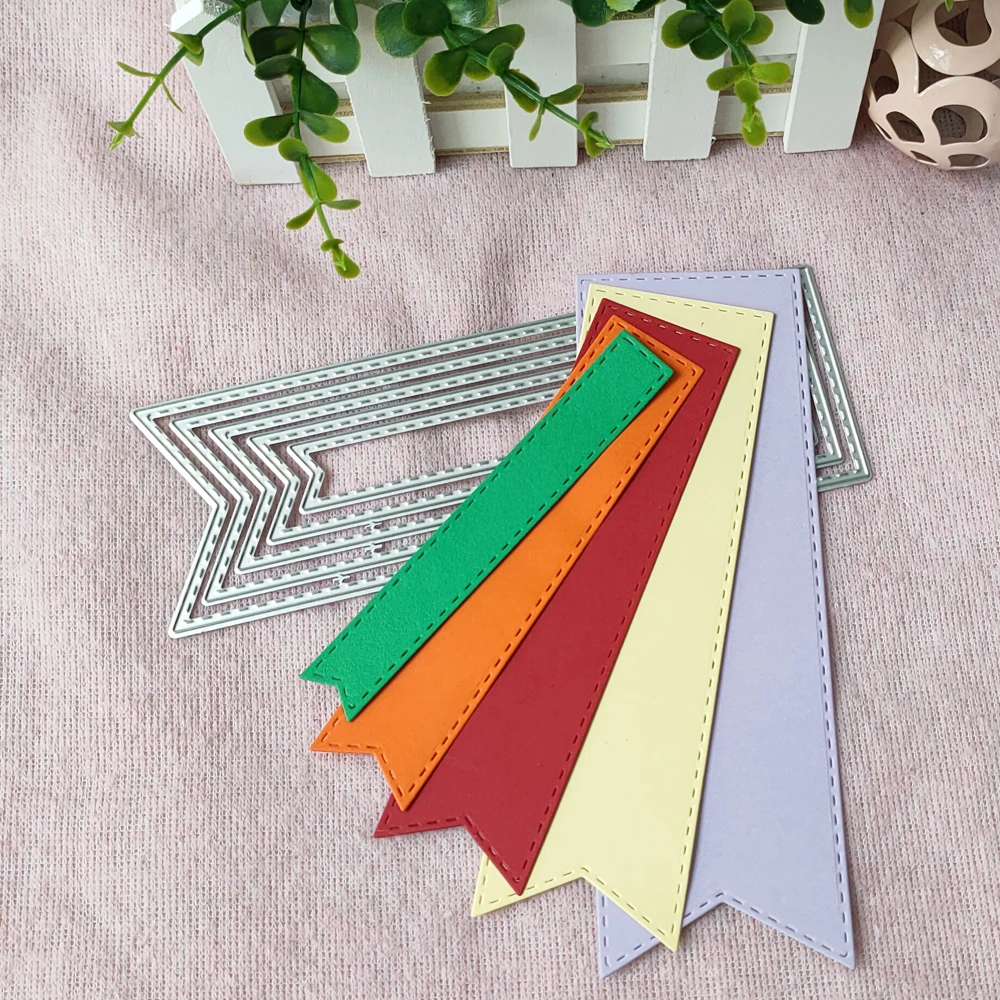 

New DIY embossed paper photo album card scrapbook 5 kinds of label banner metal mold templates for photo album cutting die