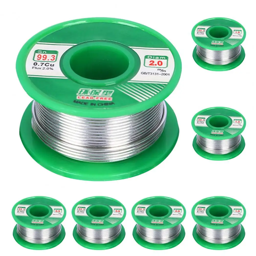 50g 0.5-2mm Solder Tin Wire Eco-friendly Low Melting Point No Clean Needed SN99.3CU0.7 Lead-free Soldering Tin Wire