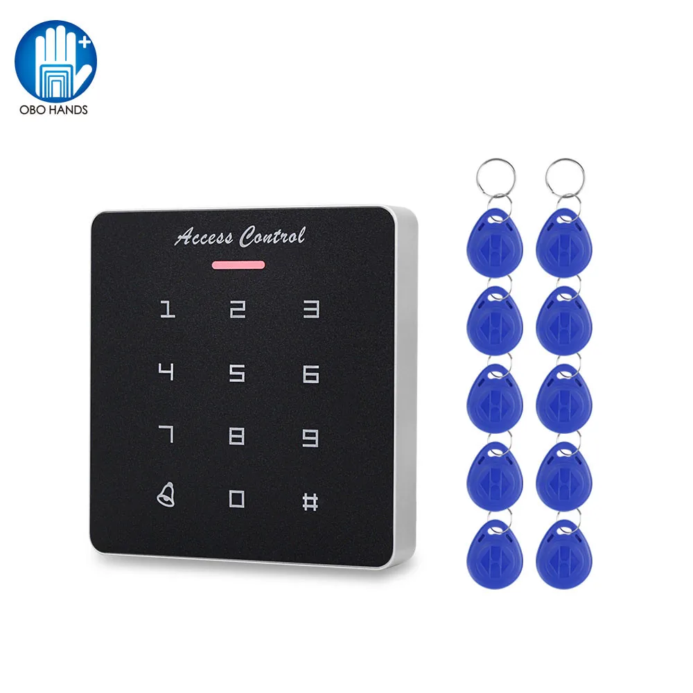 

RFID Access Control Keypad Standalone 125KHz Access Controller +10pcs Keyfobs RFID Cards