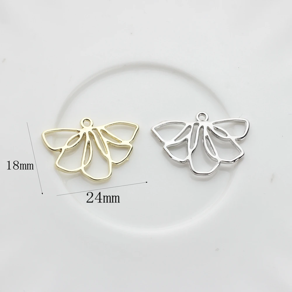 Zinc Alloy Charms   Hollow Flower Shape Charms Connector 6pcs/lot For DIY Fashion Earrings Making Accessories