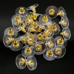 100pcs/lot Rubber Earring Backs Hooks Stoppers Round Ear Plug Blocked Caps Earring Sleeves For Jewelry Making DIY Accessories