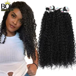 Bol cabelo sintético tecer jerry pacotes de cabelo encaracolado 3/6/9 pçs/lote natural preto macio extensões de cabelo longo para uso diário feminino