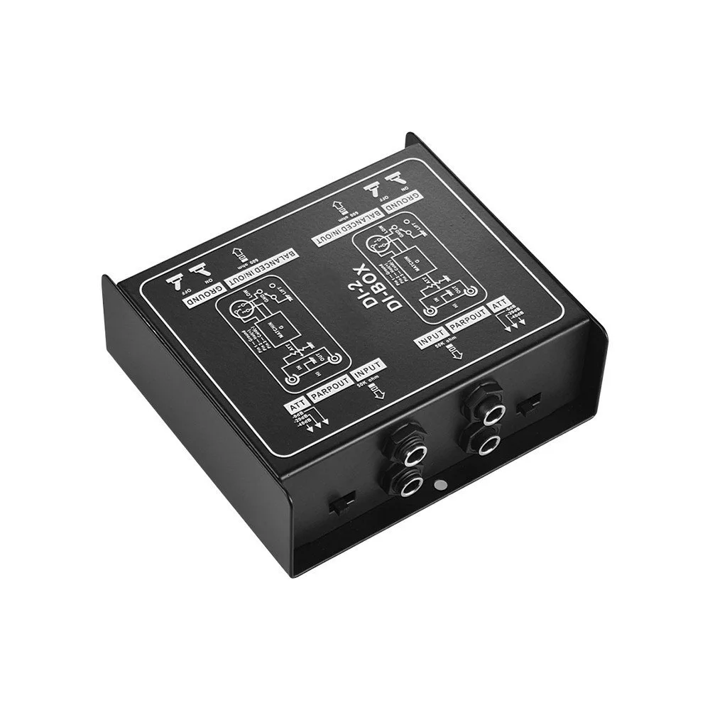 Audio Converter Passive Audio DI Box Direct Injection Box Low Noise Guitar Bass DI TRS 2 Channel Audio Converter