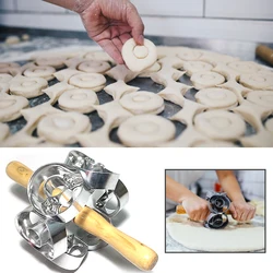 Revolving Donut Cutter Maker Mold Pastry Dough Metal Baking Roller Kitchen Supplies Tools Stainless steel mold Wide wonderful