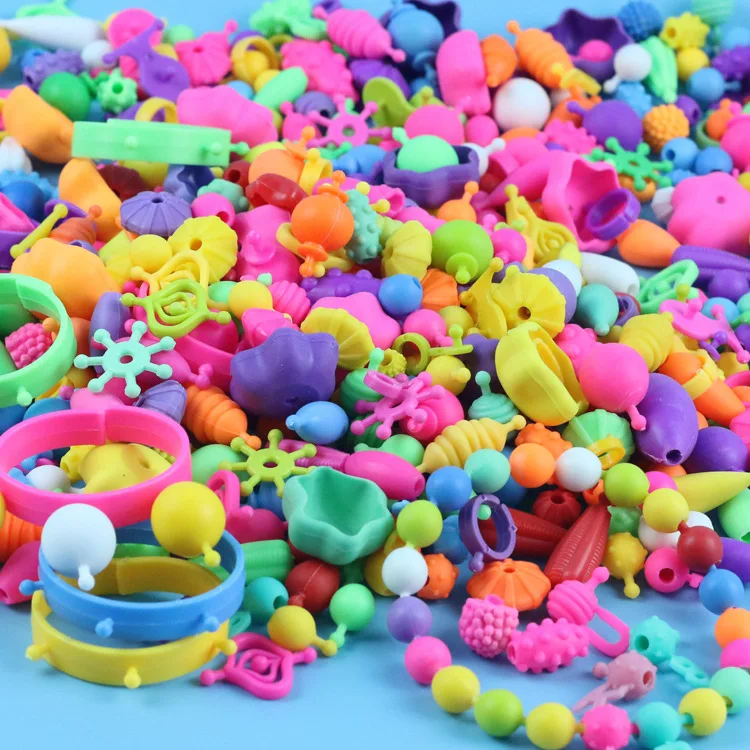 DIY Handmade Beaded Children's Toy Creative Loose Spacer Beads Crafts Making Bracelet Necklace Jewelry Kit Girl Toy Gift