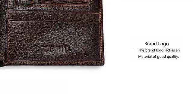 GUBINTU Men Wallets Genuine Cow Leather Short Design Card Holder Passcard Pocket Men High Quality Brand Male Wallet