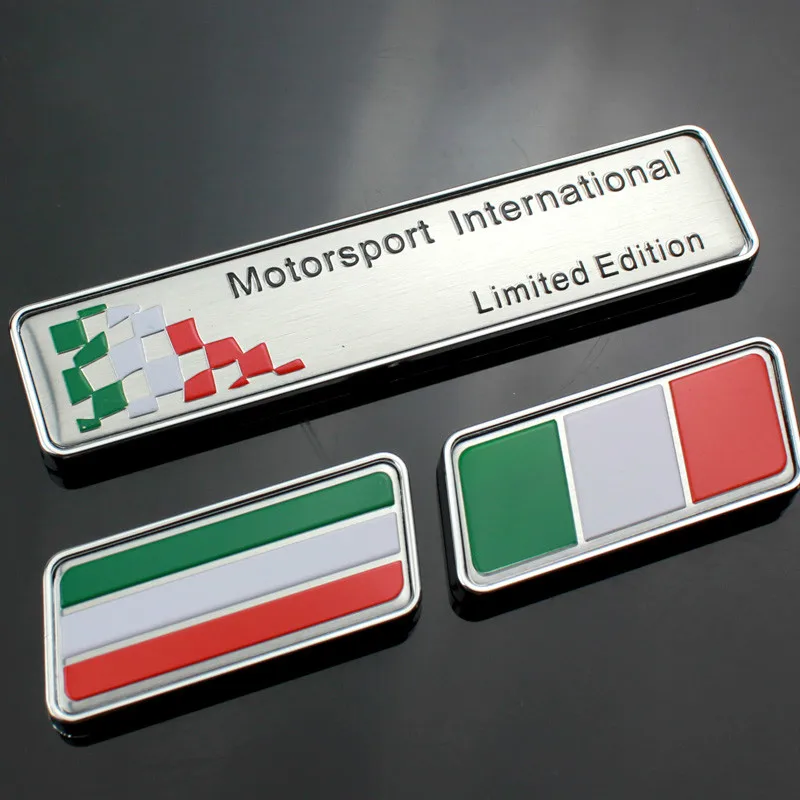 1 PCS 3D Italy Motorsport International Limited Edition car emblem  Italian flag fender car stickers decoration Car Styling