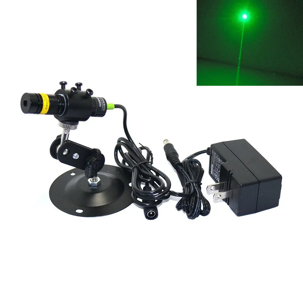 532nm 50mW Green Laser Diode Dot Generator Alignment Module Locator Cutting Machine Wood Lighting Effects +Adapter + Holder