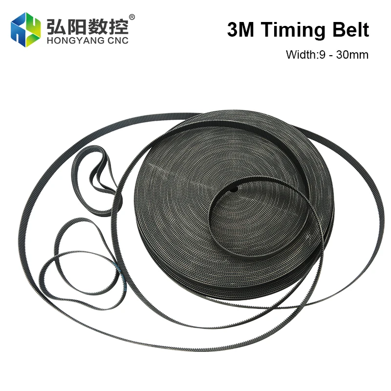 3M Open Transmission Timing Belt Width 8/9/10/12/15/20/30mm Rubber Timing Belt For CO2 Laser Engraving And Cutting Machine