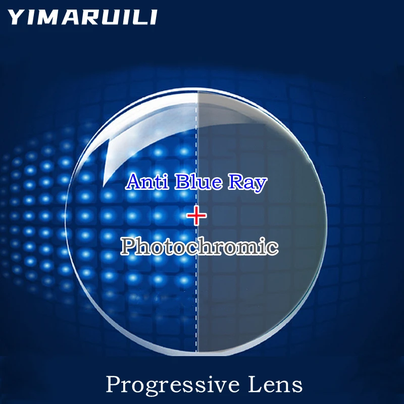 YIMARUIL 1.56/1.61/1.67/1.74 Anti-scratch Wide Field Of View Custom Anti-blue Light + Photochromic Progressive Multifocal Lens