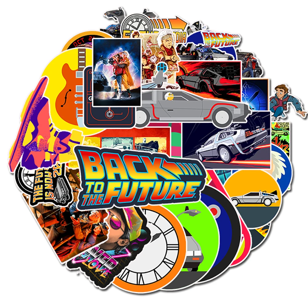 10/30/50PCS Back To The Future Cartoon Stickers Skateboard Motorcycle Luggage Guitar Waterproof Cool Decal Graffiti Stickers