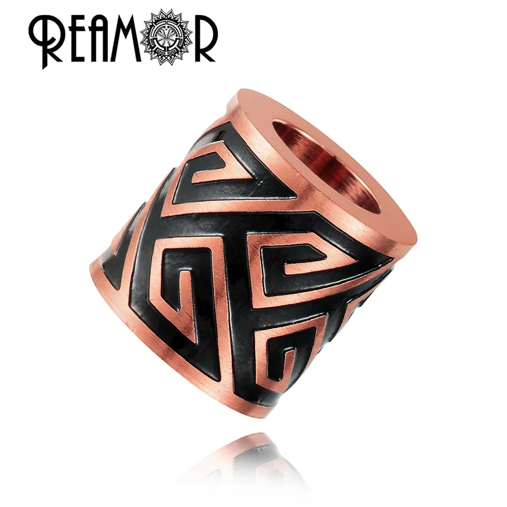 REAMOR 5pc Plated Color Metal Beads Handmade Stainless Steel Jewelry Accessories Beads For DIY Jewelry Making Bracelets Bangles