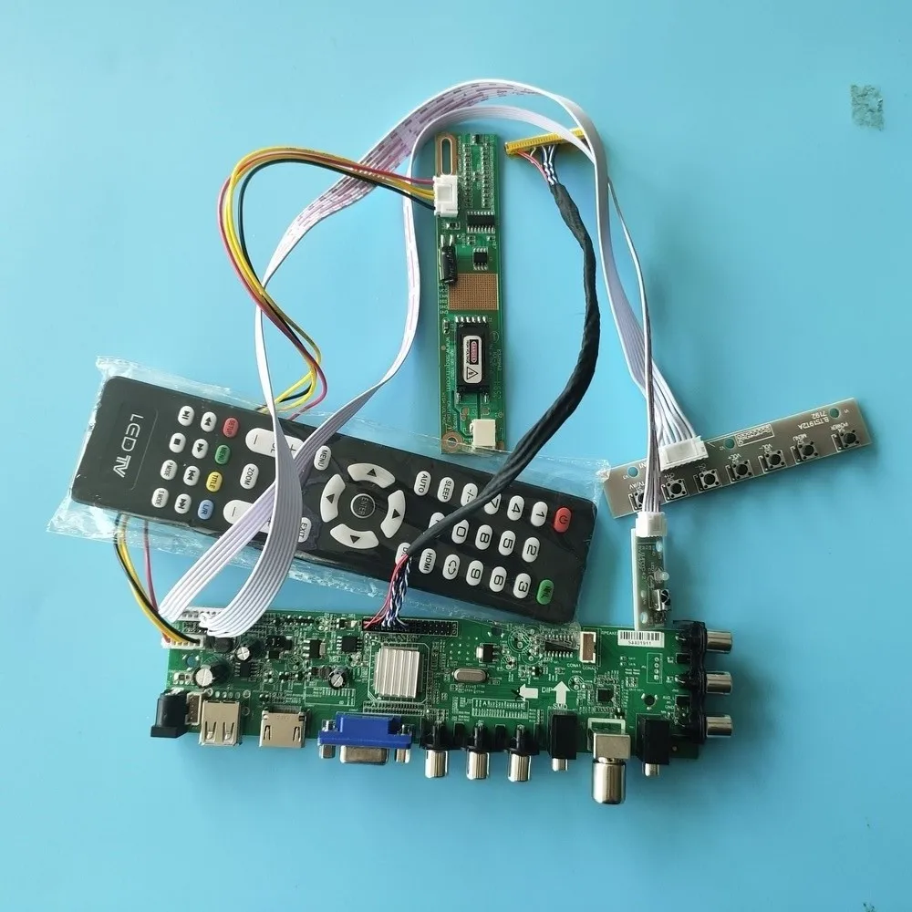 

Controller board Kit for B141EW04 V5/V6/V7 B141EW04 Panel 1280*800 remote 30pin Screen monitor HDMI VGA DVB-T Digital TV USB AV