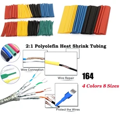 164pcs/Set Heat shrink tube kit Insulation Sleeving termoretractil Polyolefin Shrinking Assorted Heat Shrink Tubing Wire Cable