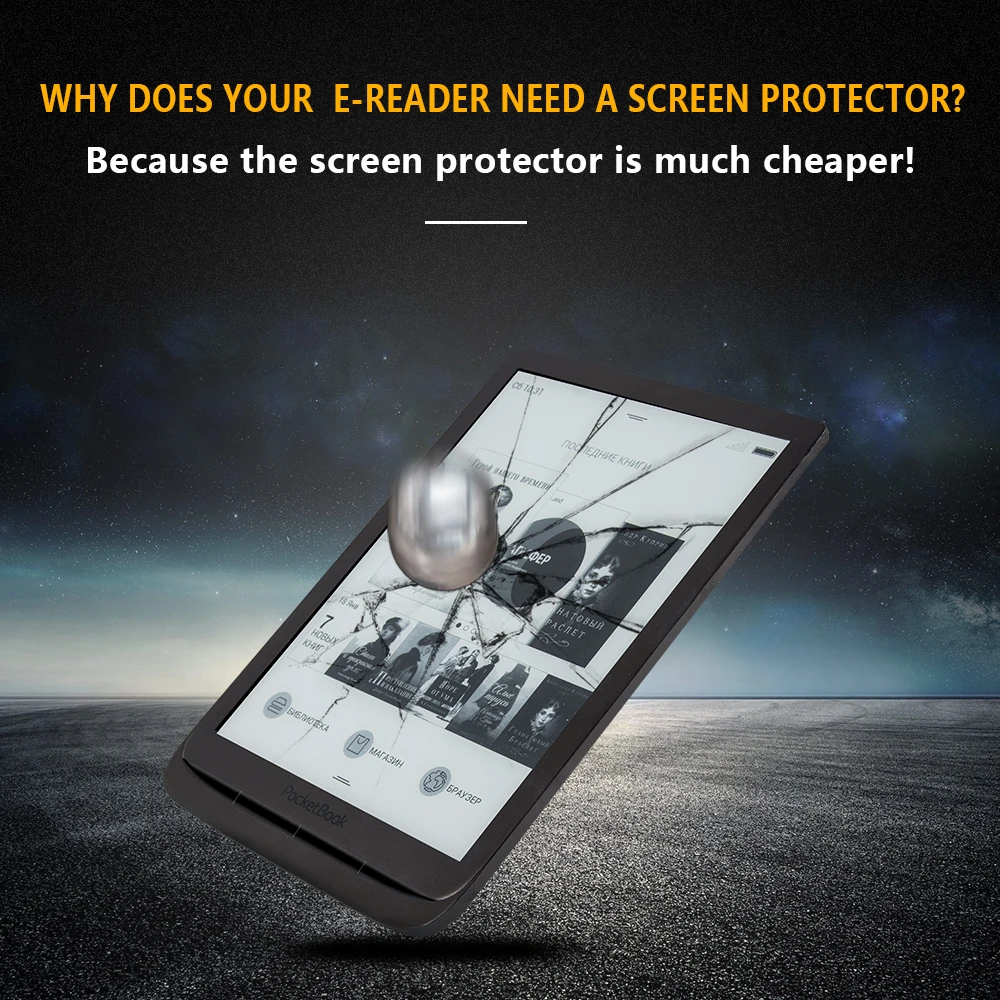 Pro/Pocketbook 740 Screen Protector - High-Definition Tempered Film, Easy to Install (2 Pack)