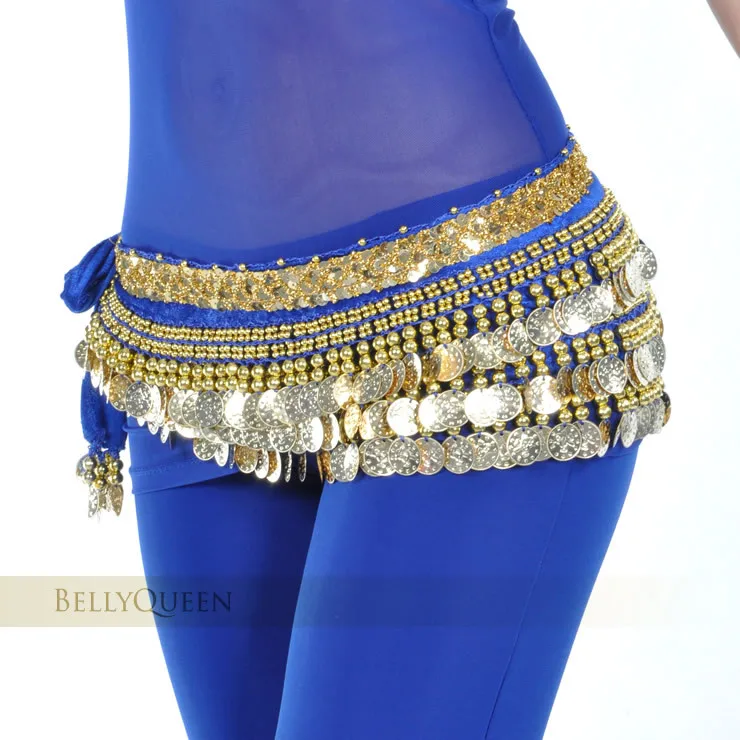 New Belly Dance Costume Clothes Indian Dance Belt Bellydance Waist Chain Hip Scarf Women Girl Dance With 338 Gold Coin 13Colors