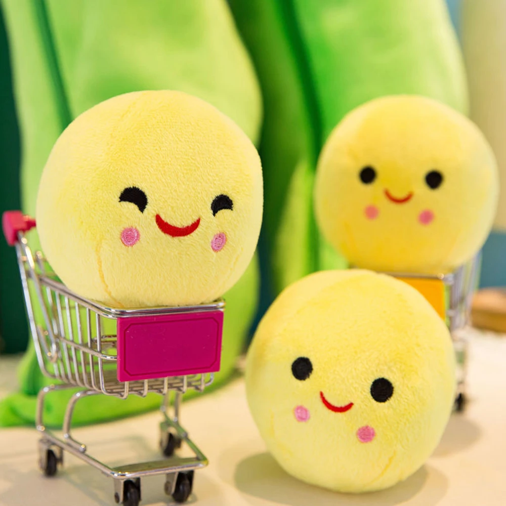 25CM Creative Pea Pod Plant Plush Toy Detachable Bean Cute And Interesting Green Doll To Give Baby Christmas Birthday Gift images - 6