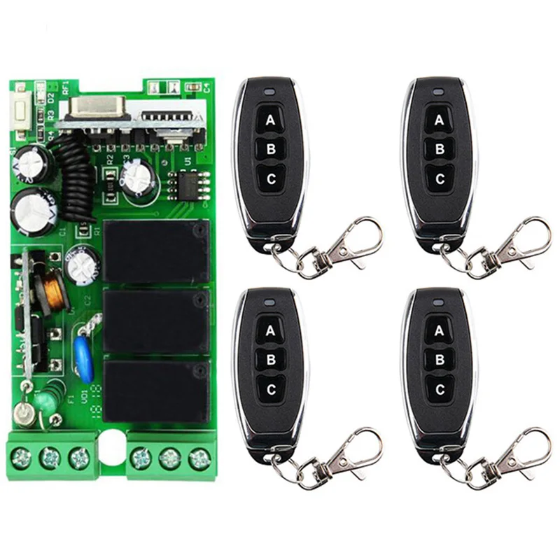 

Smart Multiple AC110V 220V 315/433 MHz 3CH 3 CH 3 Channel Wireless Relay RF Remote Control Switch Receiver remote controller