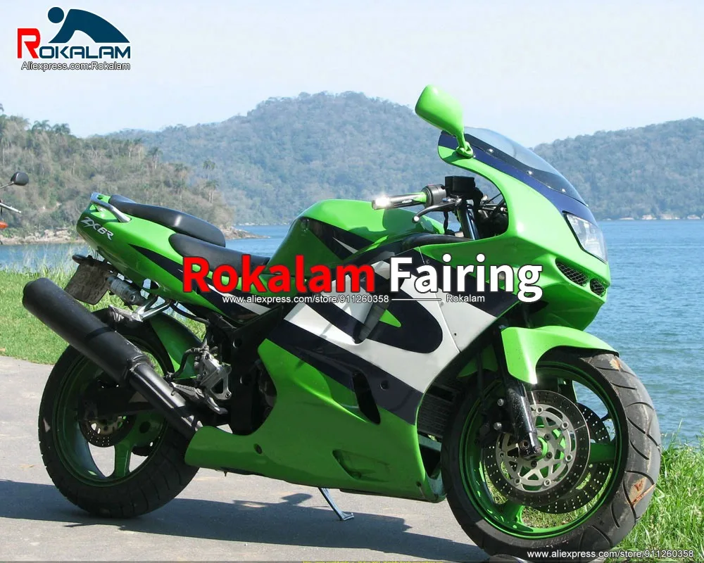 

Fairings For Kawasaki ZX6R Ninja 1994 1997 Bodywork ZX-6R 94 95 96 97 Green Motorcycle Cowling