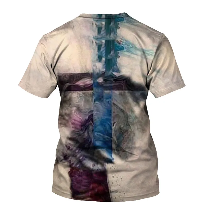 3D Cross Print Men T-shirt Jesus 2021 Summer O Neck Short Sleeve Tees Tops Christian Style Male Clothes Fashion Casual T-shirts