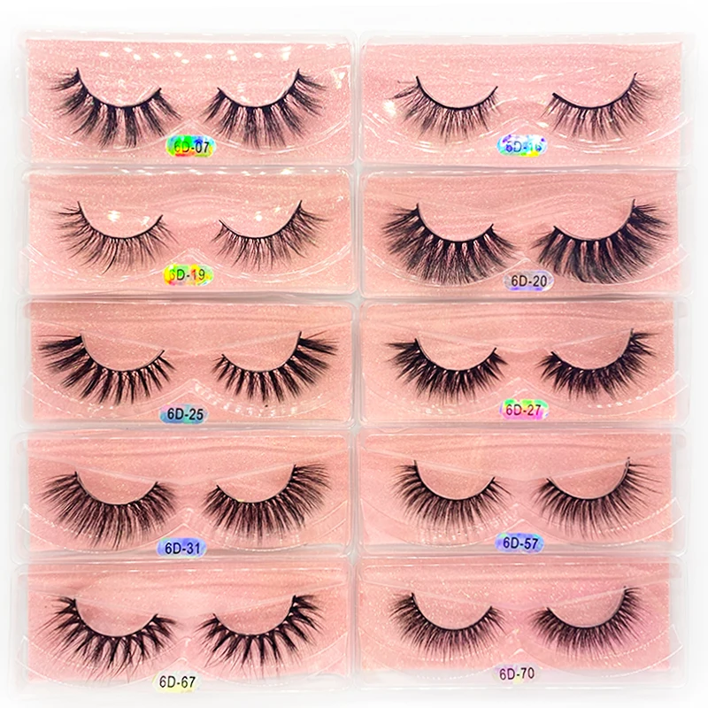 Wholesale Mink Eyelashes 6D Mink Lashes Bulk Mix Eyelash Styles Natural False Eyelashes Extension Soft Faux Mink Eyelashes