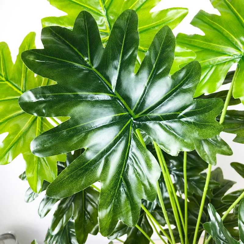 65 centimetri 18 Forcella Grande Finto Albero di Palma di Plastica Artificiale Pianta Monstera Foglie Tropicali Per Soggiorno Hawaiano Tema Del