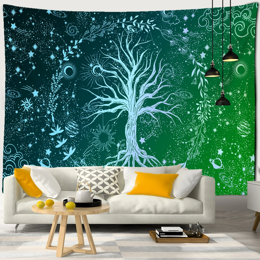 Colorful Tree Of Life Tapestry Wall Hanging Nature Landscape Hippie Tapiz Psychedelic Witchcraft Aesthetics Room Home Decor