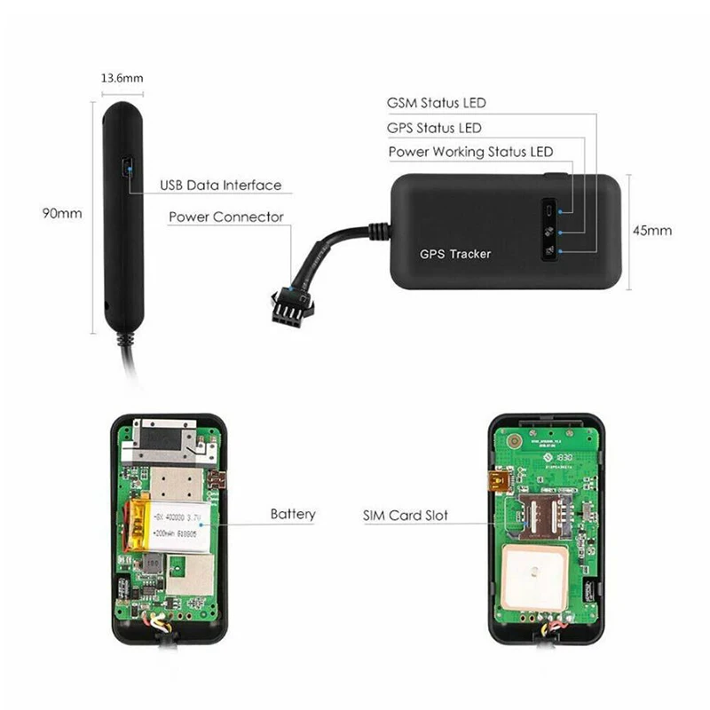 Mini Realtime Auto Gps Gsm Tracker Locator Voertuig/Motorfiets Tracking Apparaat