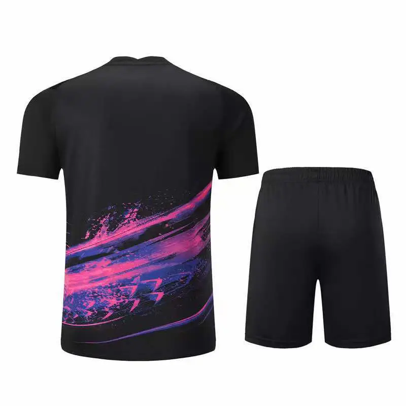 Table tennis badminton sportswear suit men and women summer short-sleeved competition suit quick-drying and breathable