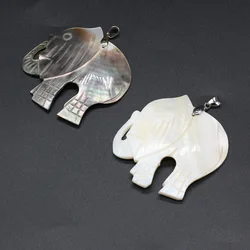 Natural Elephant Shape Shell Mother of Pearl Shell Pendant for DIY Earring Necklace Jewelry Making Women Gift Size 50x50mm