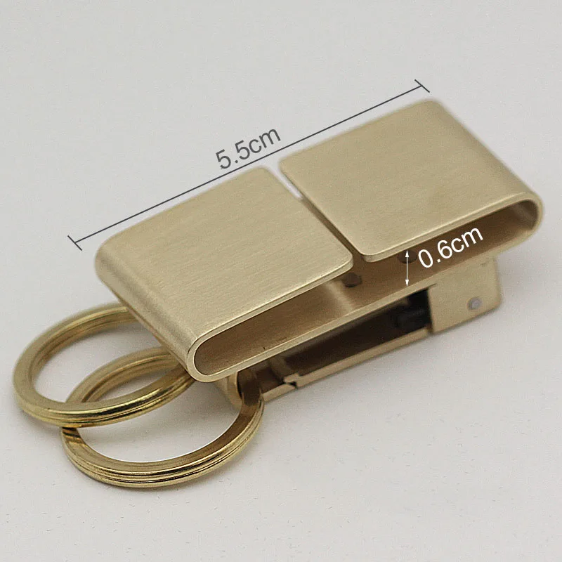Men Key Chain Belt Clip Pull Double Loops Keychain Car Key Rings Brass Detachable Key Holder Belt clip accessories