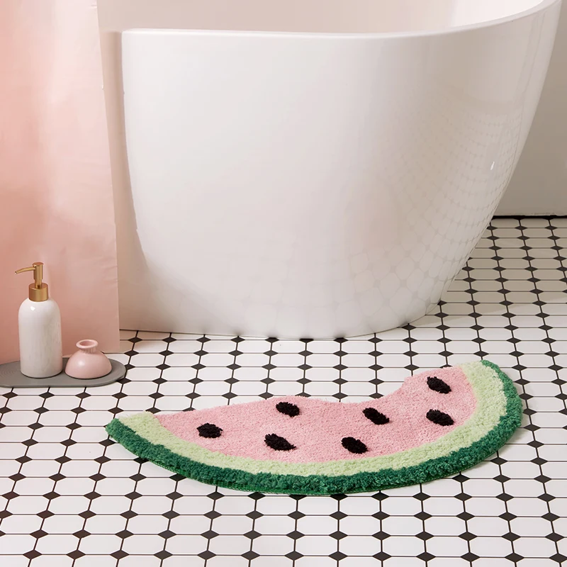 Watermelon Bathroom Rug Fruit Carpet Living Room Tapis Toilet Kitchen Floor Mat Door Pad Soft Anti Slip Dorm Home Decor