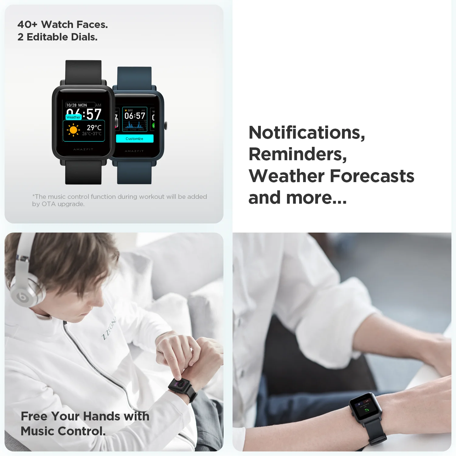 Amazfit Bip S Lite Smart Watch 30 Dagen Batterij Levensduur Muziek Controle Xiaomi Horloge Voor Android Ios Telefoon