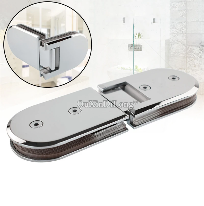 

2PCS 180 Degree Chrome 304 Stainless Steel Frameless Shower Glass Door Hinges Glass to Glass Fixed Clamps Holder Brackets Z63