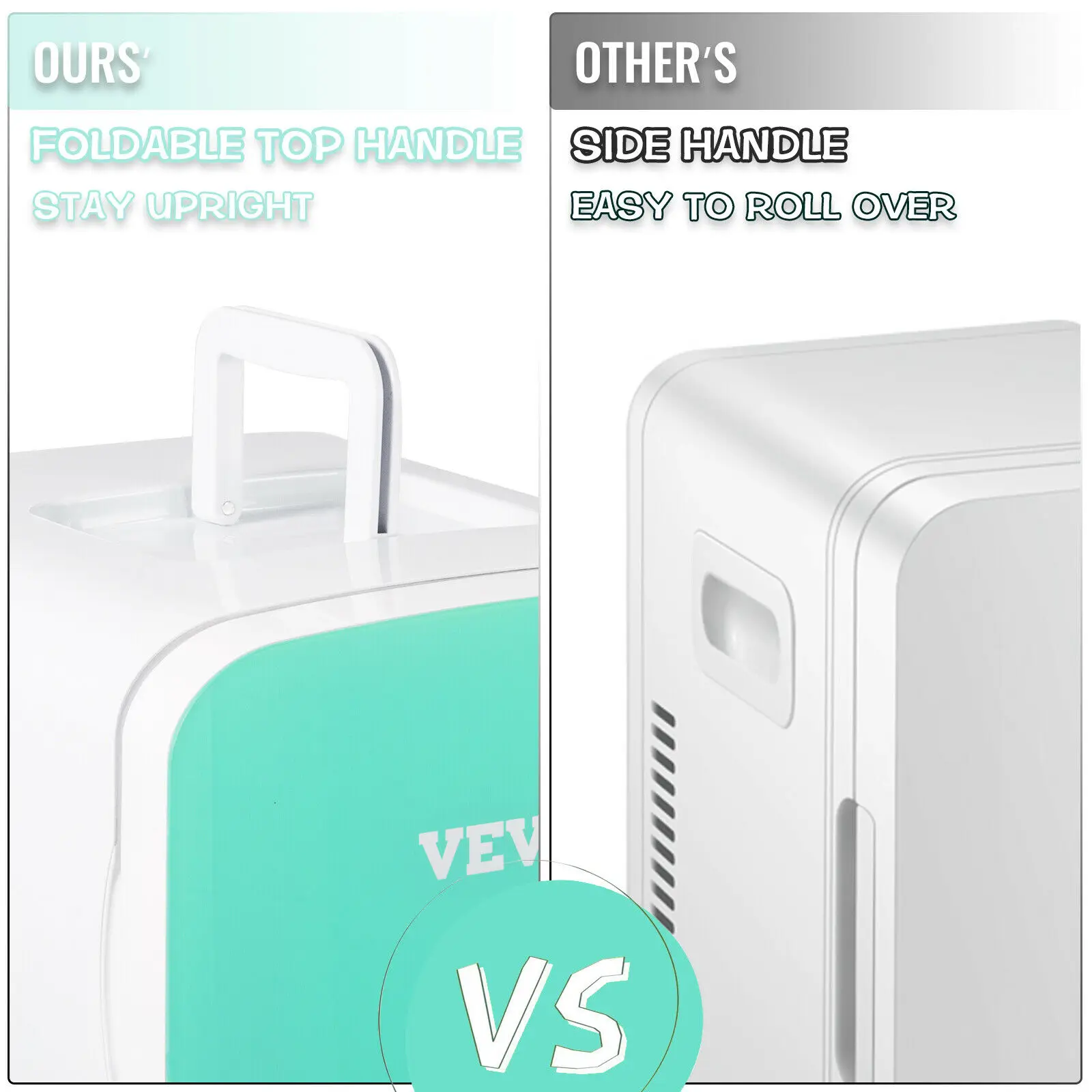 VEVOR 15ลิตรตู้เย็นขนาดเล็กแบบพกพา AC 110V DC 12V 45W Cool & Warm โหมดสำหรับรถบ้านจัดเก็บอาหารเครื่องดื่ม Skincare Beauty Essentials