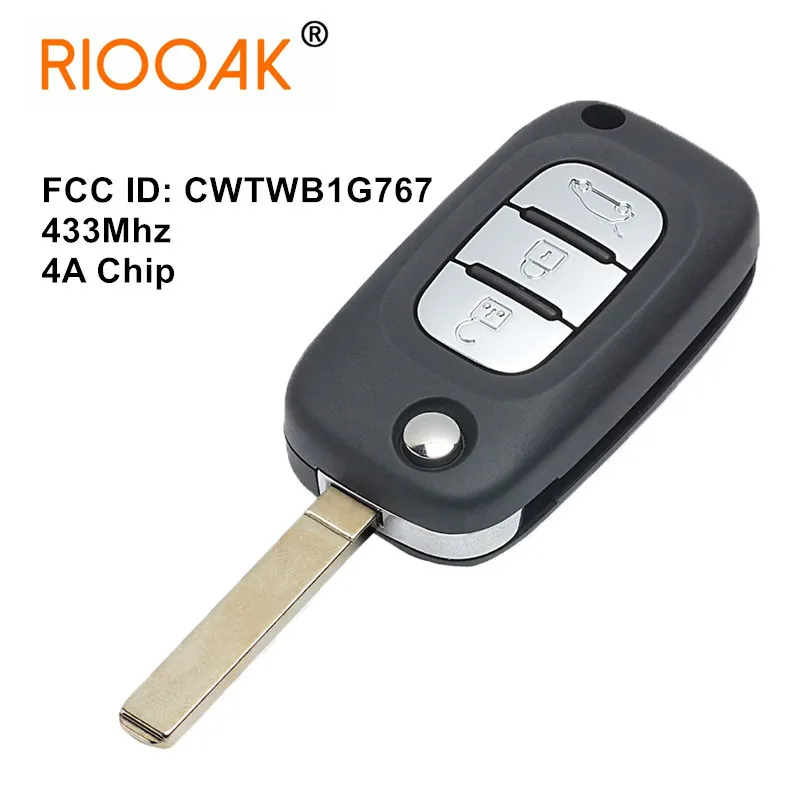 

433MHz 4A Chip 3 Buttons Remote Car Key Control Fob for Benz Smart Fortwo 453 Forfour 2015 2016 2017 FCC ID: CWTWB1G767