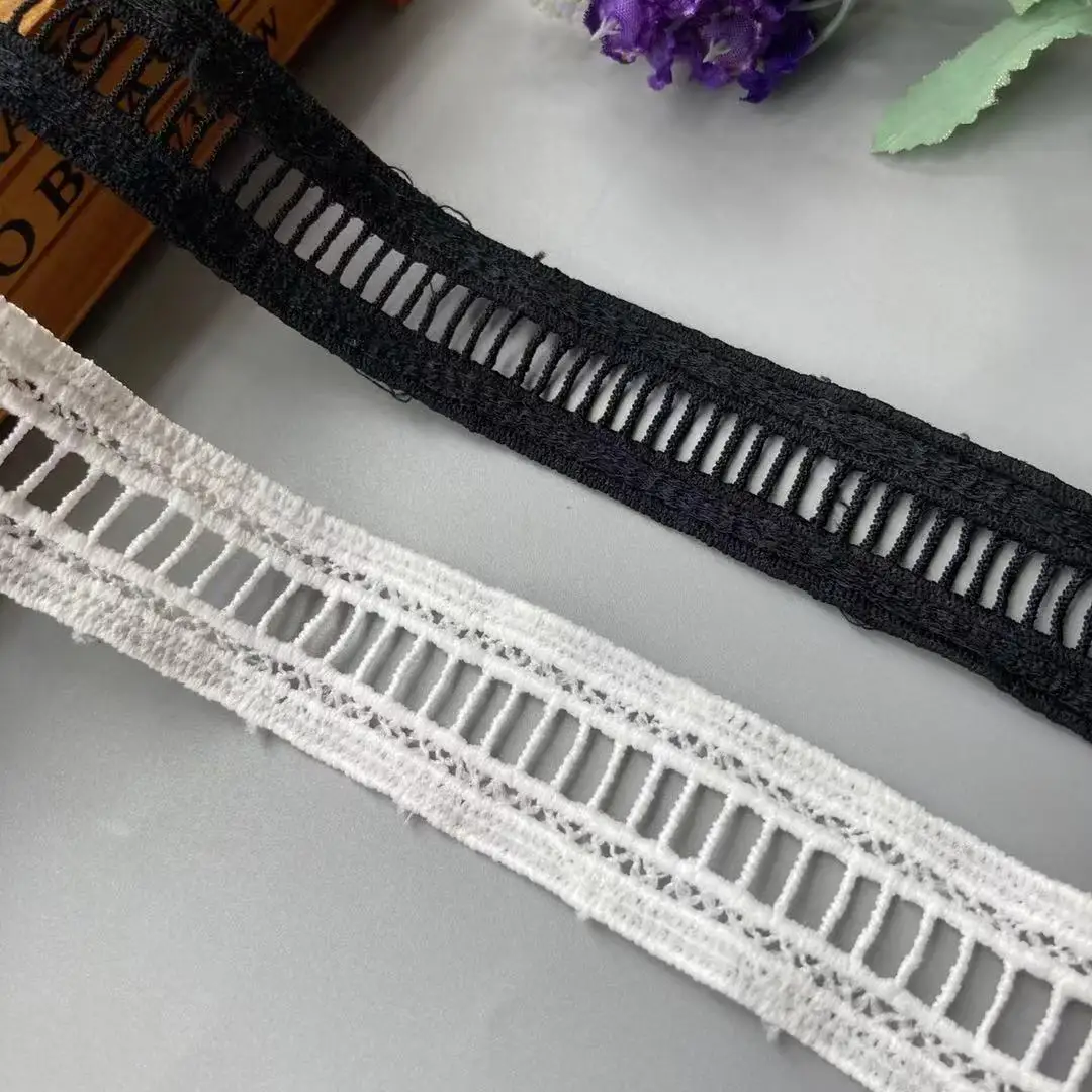 3 Yards 3.0 cm White Black Lace Trims Applique Milk Silk for Costume Trimmings Home Textiles Sewing Lace Fabric