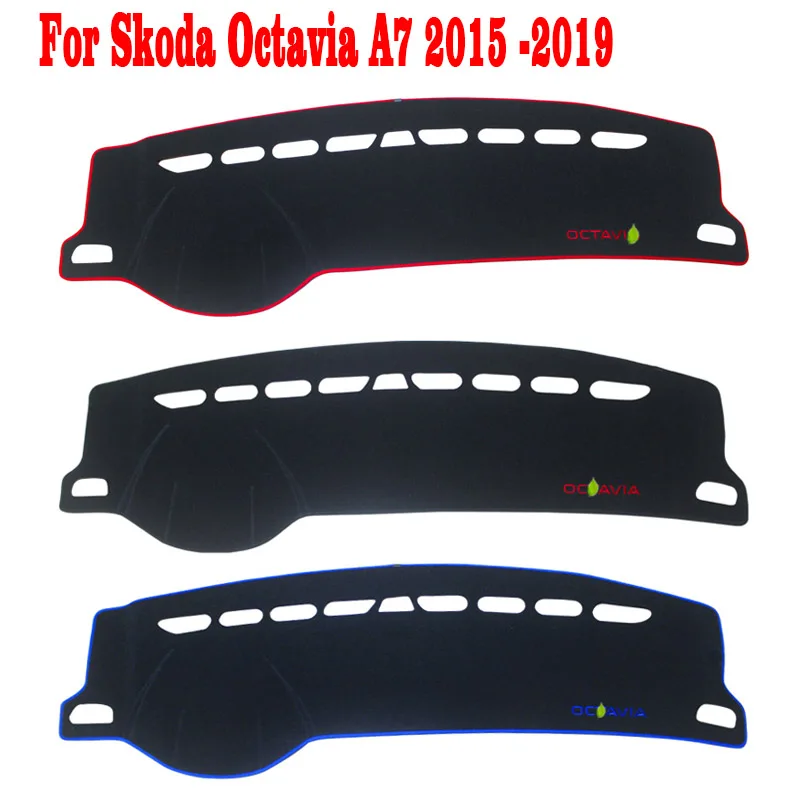 Car Dashboard Cover Mat Sun Shade Pad Instrument Panel Carpets Anti-UV For Skoda Octavia A7 2015 -2019 Accessories