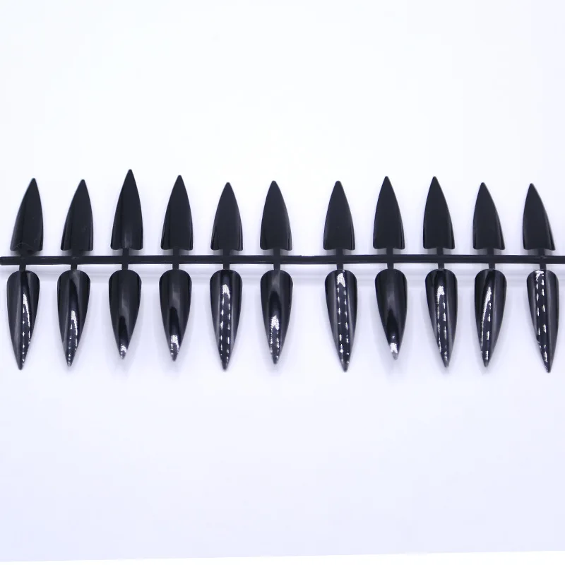240-teiliges Nagelkunst-Set, klare, natürliche, vollständig bedeckende, ovale, spitze Stiletto-Kunstnägel für künstliche Maniküre im Salon – Detail 3
