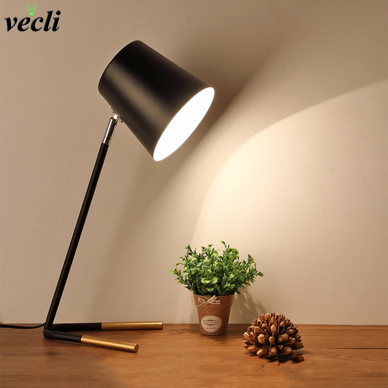 nordic simples ferro led abajur moderna campo desk lamp preto e branco estudo quarto salao livraria hotel leitura e27 01