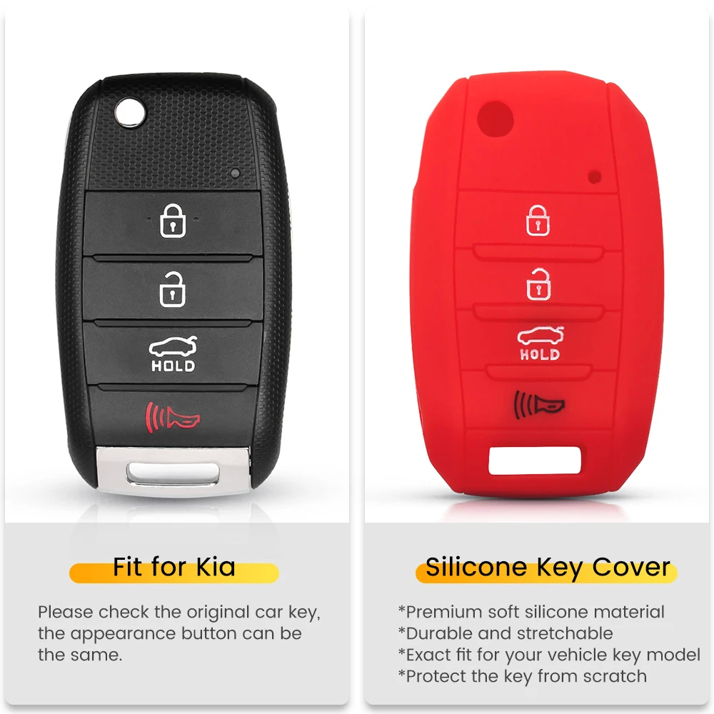 KEYYOU Folding Car Remote Silicone Key Case Cover Fob 4 Buttons Flip For KIA Rio Sportage 2016 Ceed Sorento Cerato K2 K3 K4 K5