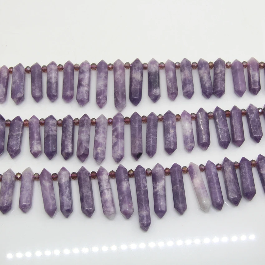 Natural Purple Charoite Stone Graduated Point Loose Pendant,Top Drilled  Double Point Beads Earring Pendants Healing Jewelry